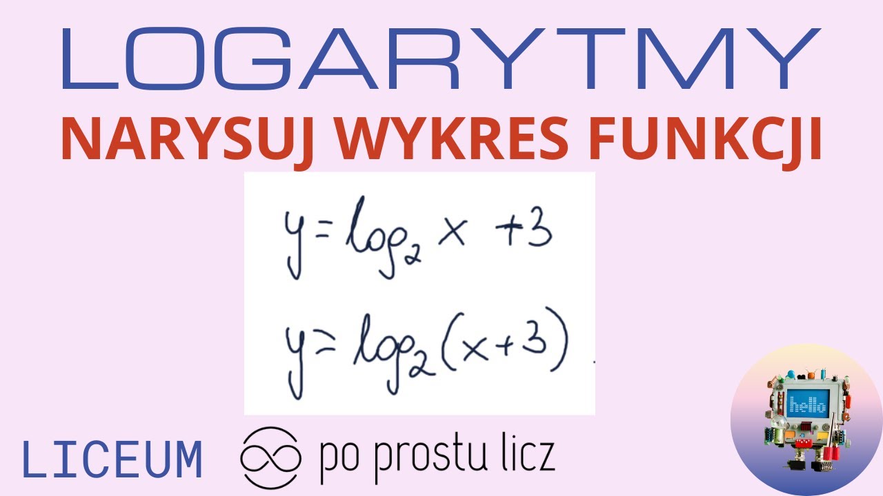 y=log2 x + 3 oraz  y=log2 (x + 3) Przekształcenia wykresu funkcji logarytmicznej. Wykres funkcji log