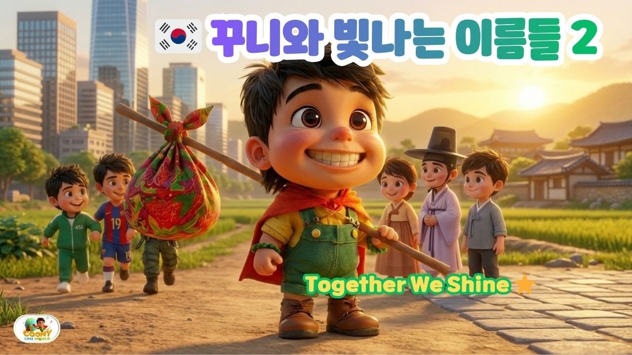 🇰🇷 꾸니와 빛나는 이름들 2✨ | Together We Shine ⭐ | 어린이 교육 노래 #coonylimeworld  #k동요  #꾸니동요