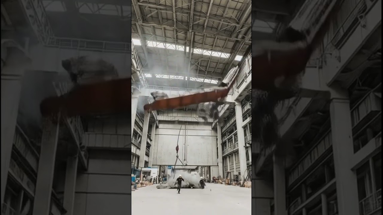 Overhead Crane Beam Collapse in Factory | AI Demolish
