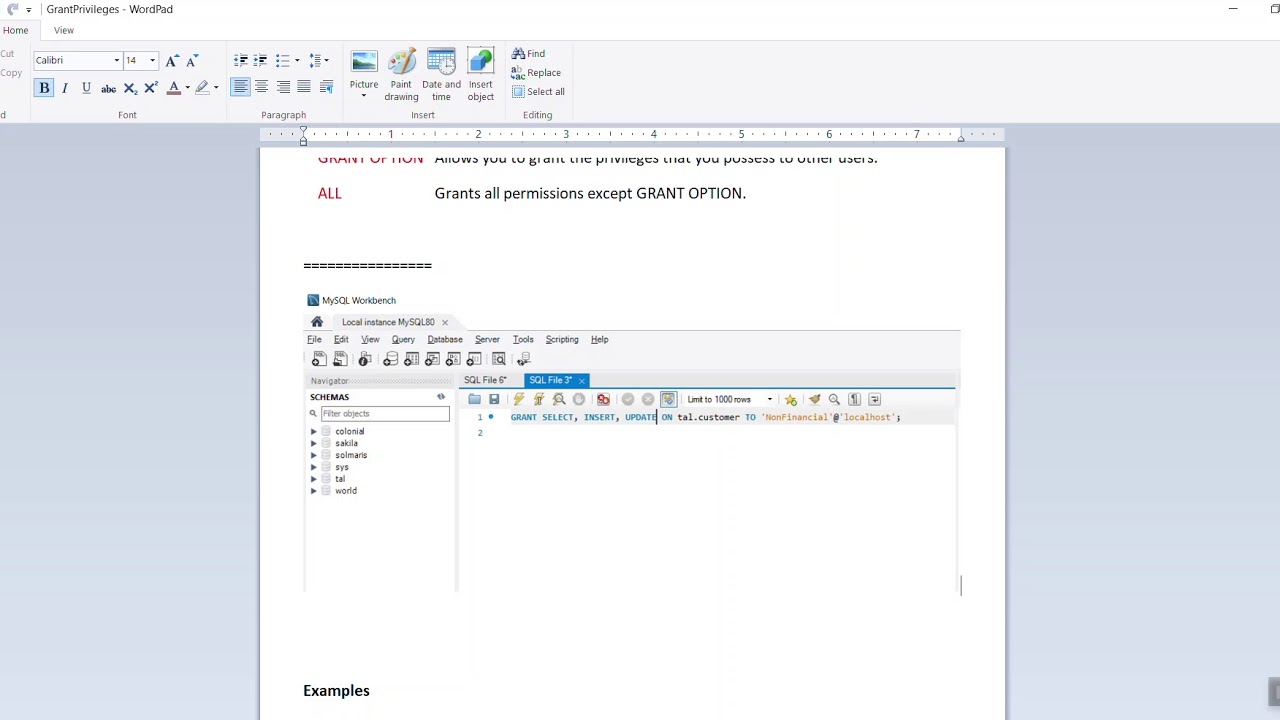 Grant Privileges in MySQL