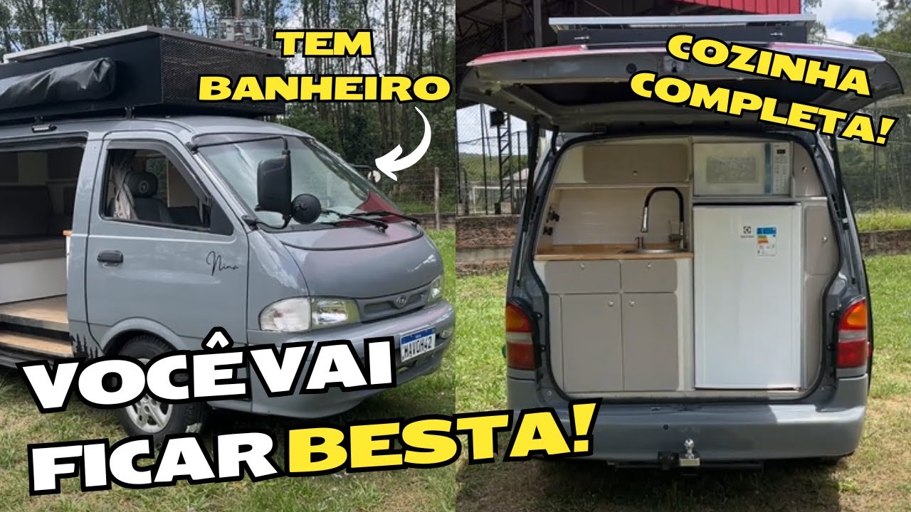 Uma Kia Besta Motorhome de um jeito que você nunca viu! Com Banheiro TOUR COMPLETO