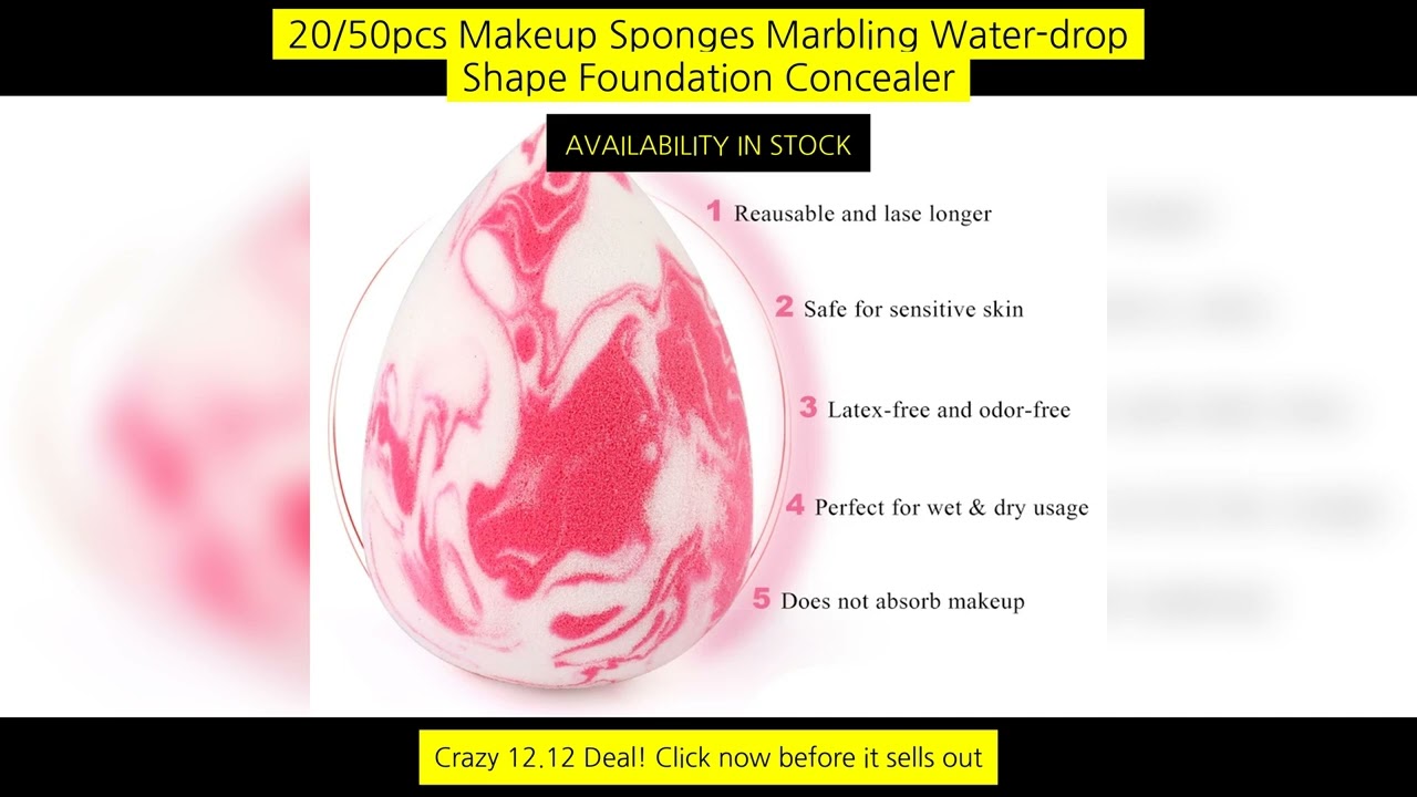 20/50Pcs Makeup Sponges Marbling Water-Drop Shape Foundation Concealer Sponge