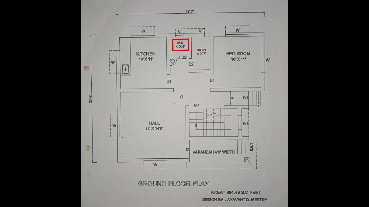 Lock -In Key Construction 🚧#1BHK R.C.C Plan And 3D Elevation Design