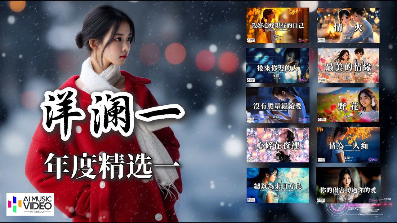 【高清MV】洋瀾一 年度必聽歌曲集（一）【Pinyin + Eng Sub | AI音樂視頻 | 繁體拼音英文動態字幕】Yang Lan Yi【洋澜一 年度必听歌曲集（一）】