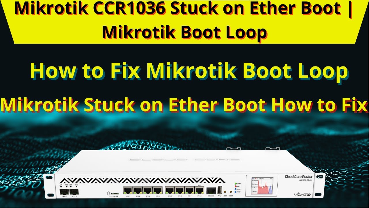 Mikrotik CCR1036 Stuck on Ether Boot How to Fix | Mikrotik Boot Loop || iT Info