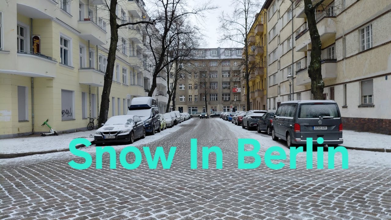 Berlin Germany. Randomly neighbourhood in Snow. 