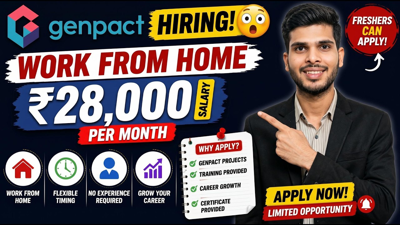 Genpact Virtual Drive 2026 🔥 Work From Home | Freshers Apply Now | ₹28,000 Salary | The Ravi Vlogs