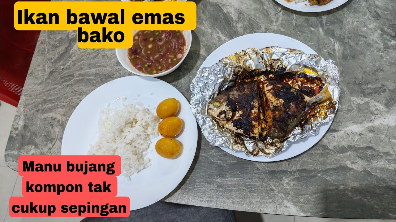 Bakar ikan bawal emas | bakar sample je