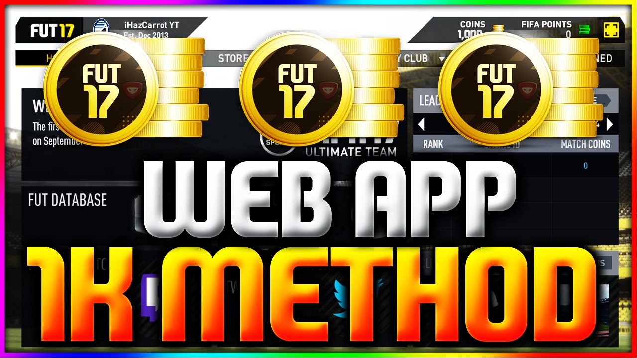 FIFA 17 | HOW TO TRADE WITH 1K - WEB APP 1K TRADING METHOD (FUT 17 HOW TO TRADE WITH 1K)
