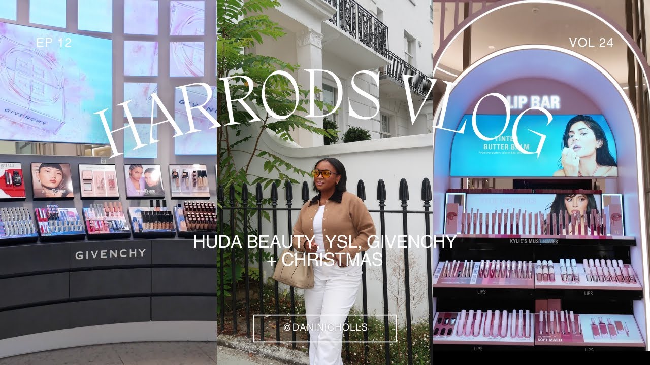 shopping in Harrods 🛍️ huda beauty, ysl beauty, givenchy prisme libre and christmas shop
