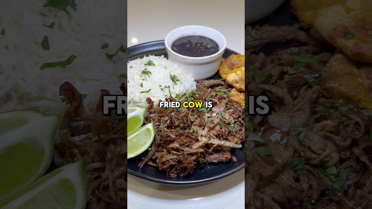 Authentic Cuban Vaca Frita 🇨🇺🔥 recipe (description) ↗️ #beef #cubanos #cuban #food