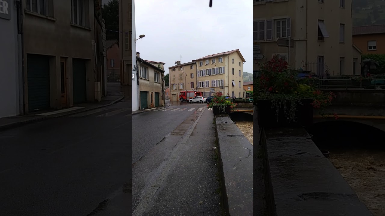 Crue de la turdine &agrave; pontcharra sur turdine