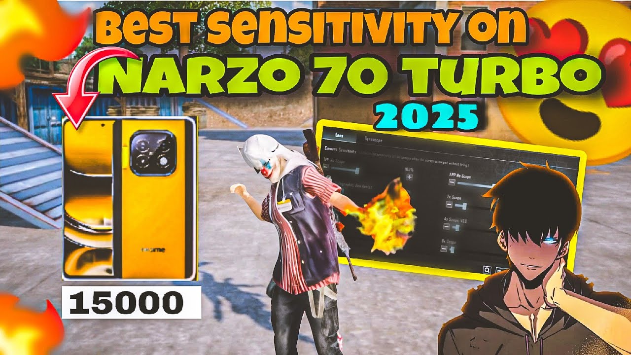 Realme Narzo 70 Turbo 5G🥵 | Best BGMI Sensitivity Of 2025 🔥| Zero Recoil Sensitivity for Realme❤️