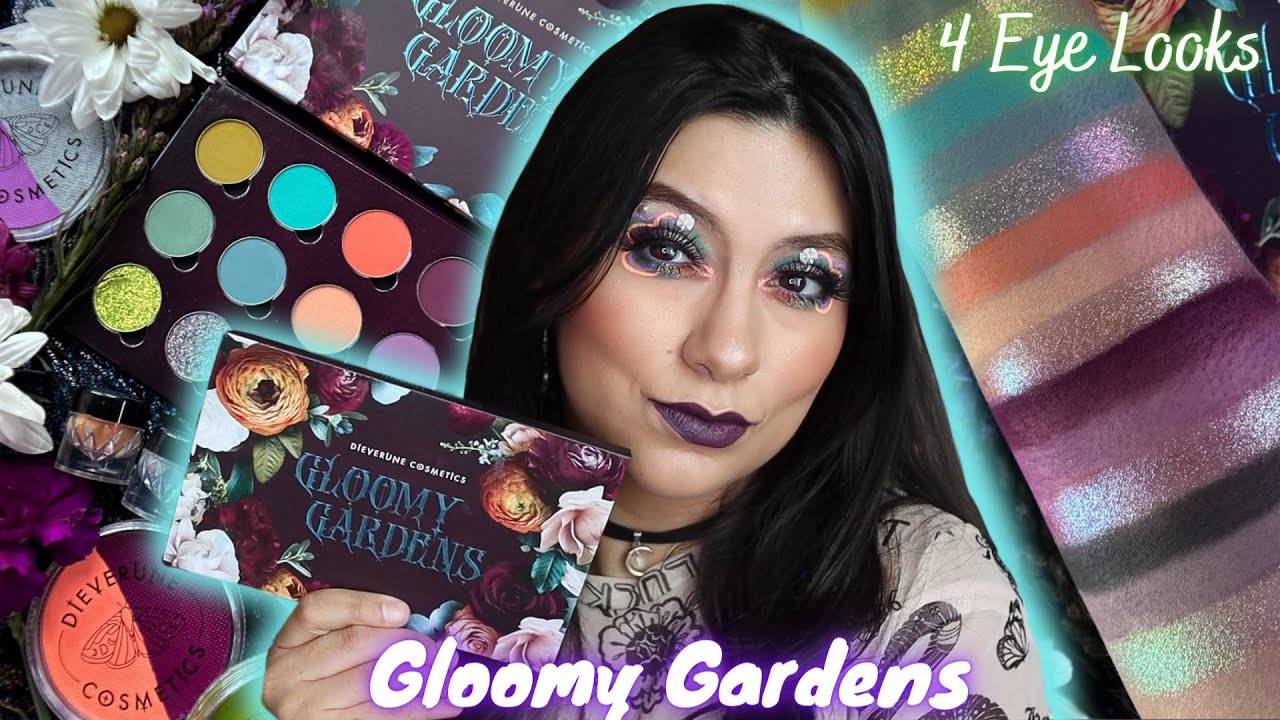 DIEVERUNE COSMETICS GLOOMY GARDEN COLLECTION | SWATCHES & 4 EYE LOOKS 🪻