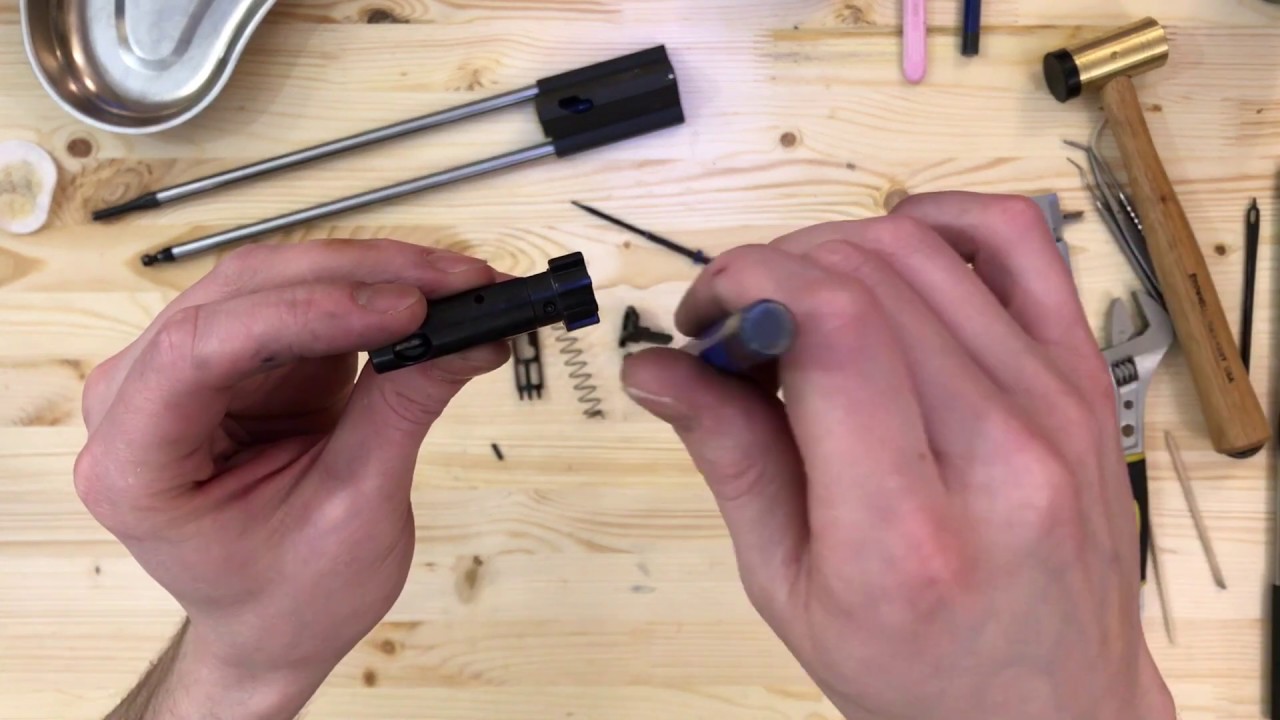 Steyr AUG bolt carrier .223 & 9mm disassembly and assembly