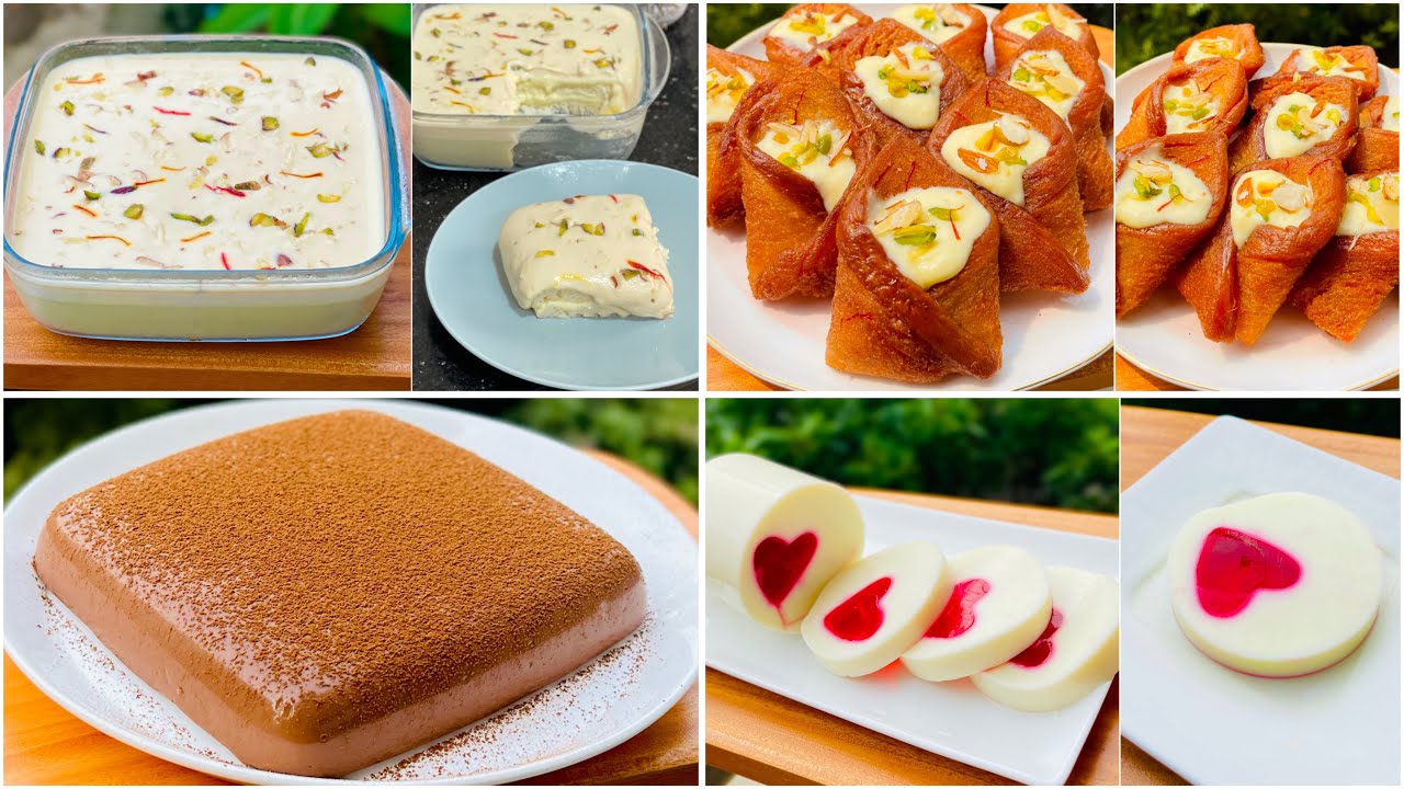 ৪টি সহজ ও ভীষন মজার ডেজার্ট রেসিপি একসাথে♥️ | 4 Easy Dessert Recipes That anyone can make in minutes