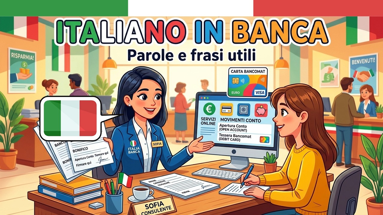 Impara l’Italiano Podcast: Aprire un Conto in Banca in Italia 🏦 | Italiano Conversazione Pratico