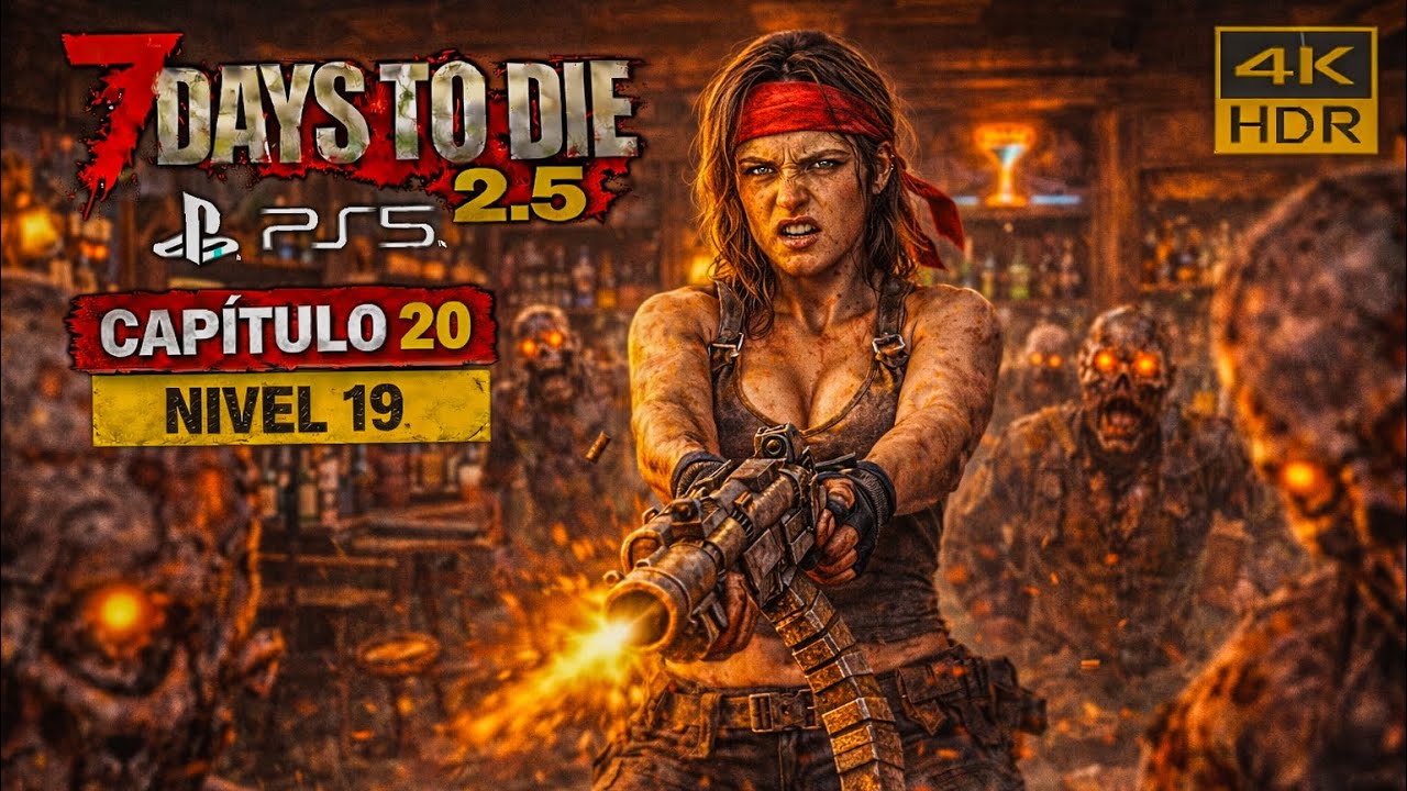 SALIMOS DE MARCHA Y CERRAMOS EL PUB A TIRO LIMPIO | 7 Days to Die 2.5 PS5 | Capítulo 20 - 4K HDR