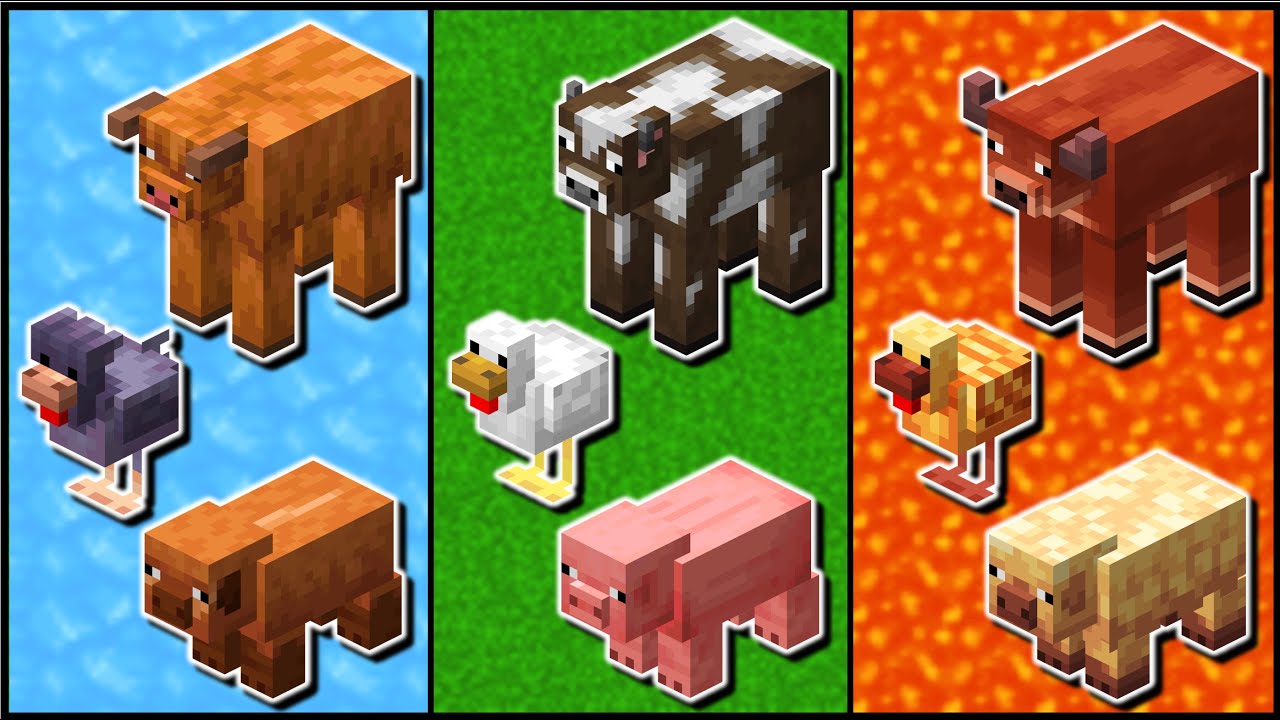 Minecraft &mdash; Как призвать тёплых и холодных мобов (корову/курица/свинью)