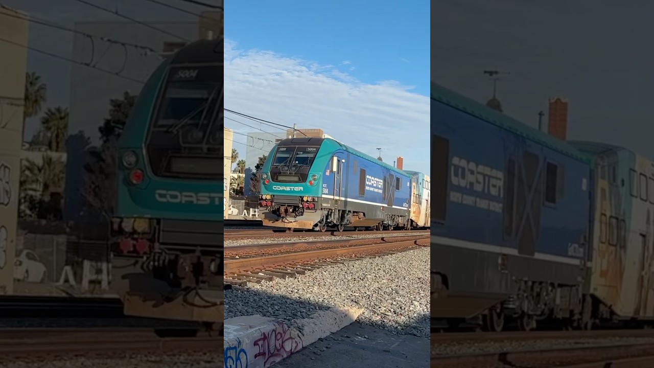Coaster train neat San Diego Washington Street Station 