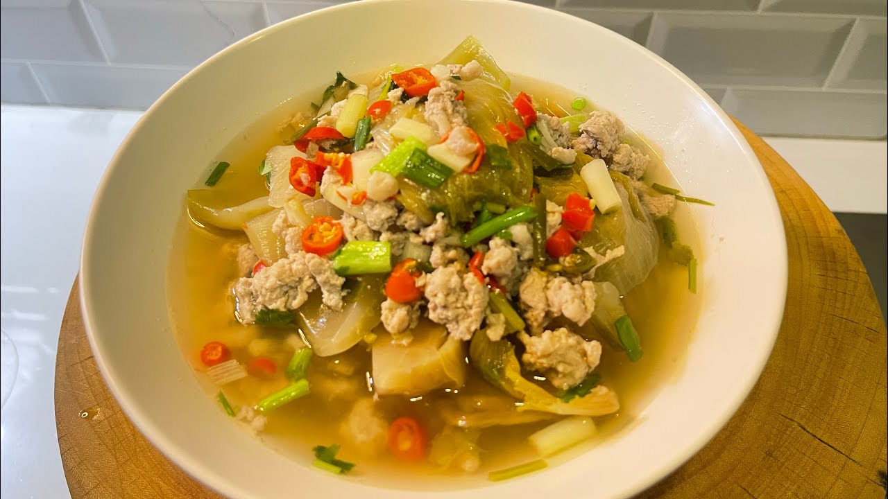 ต้มแซ่บผักกาดดองหมูสับ รสชาติแซ่บจัดจ้านหอมๆ จ้า