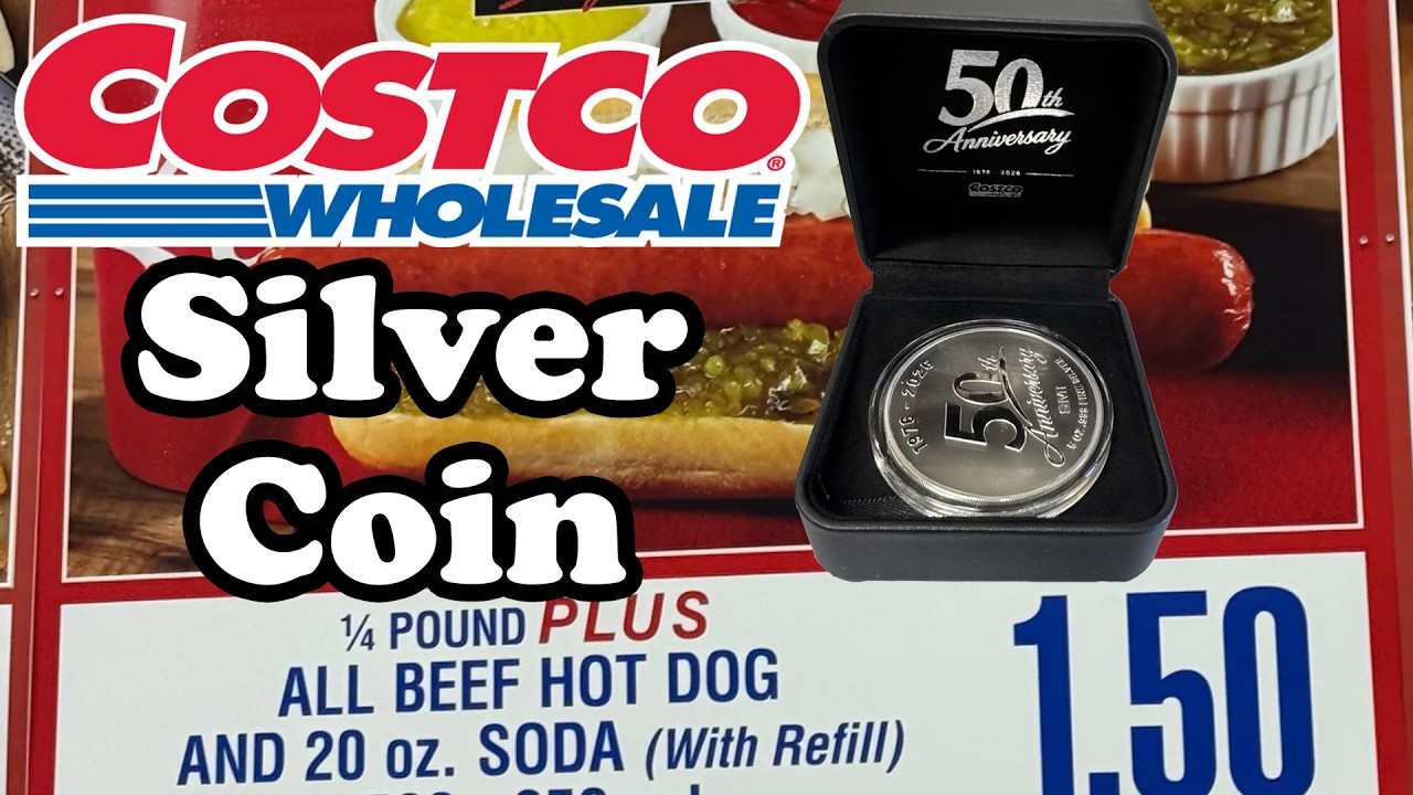 Юбилейный серебряный раунд Costco к 50-летию 1976-2026, 5 унций, 999 проба