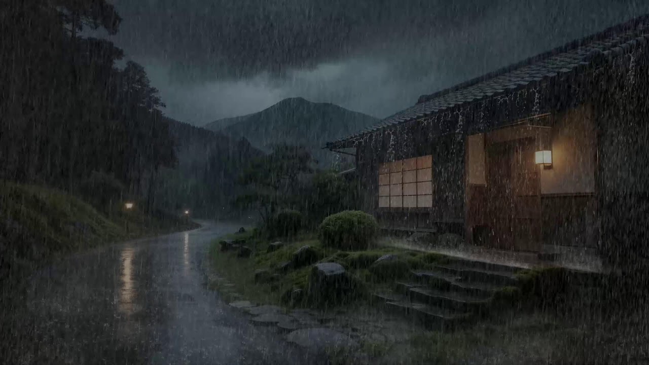 Tranquil Night 🌧️ Rainfall on Countryside Cabin for Deep Sleep and Calm Focus ✨