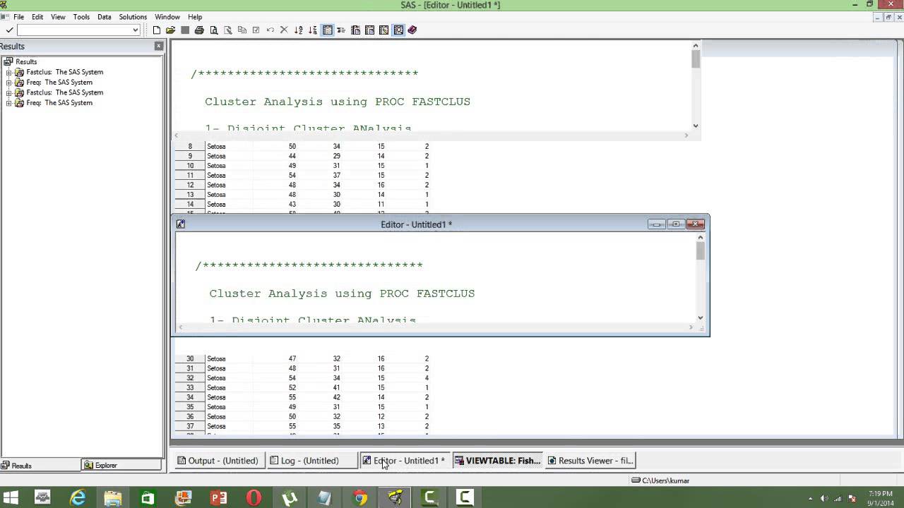 Clustering using PROC FASTCLUS in SAS