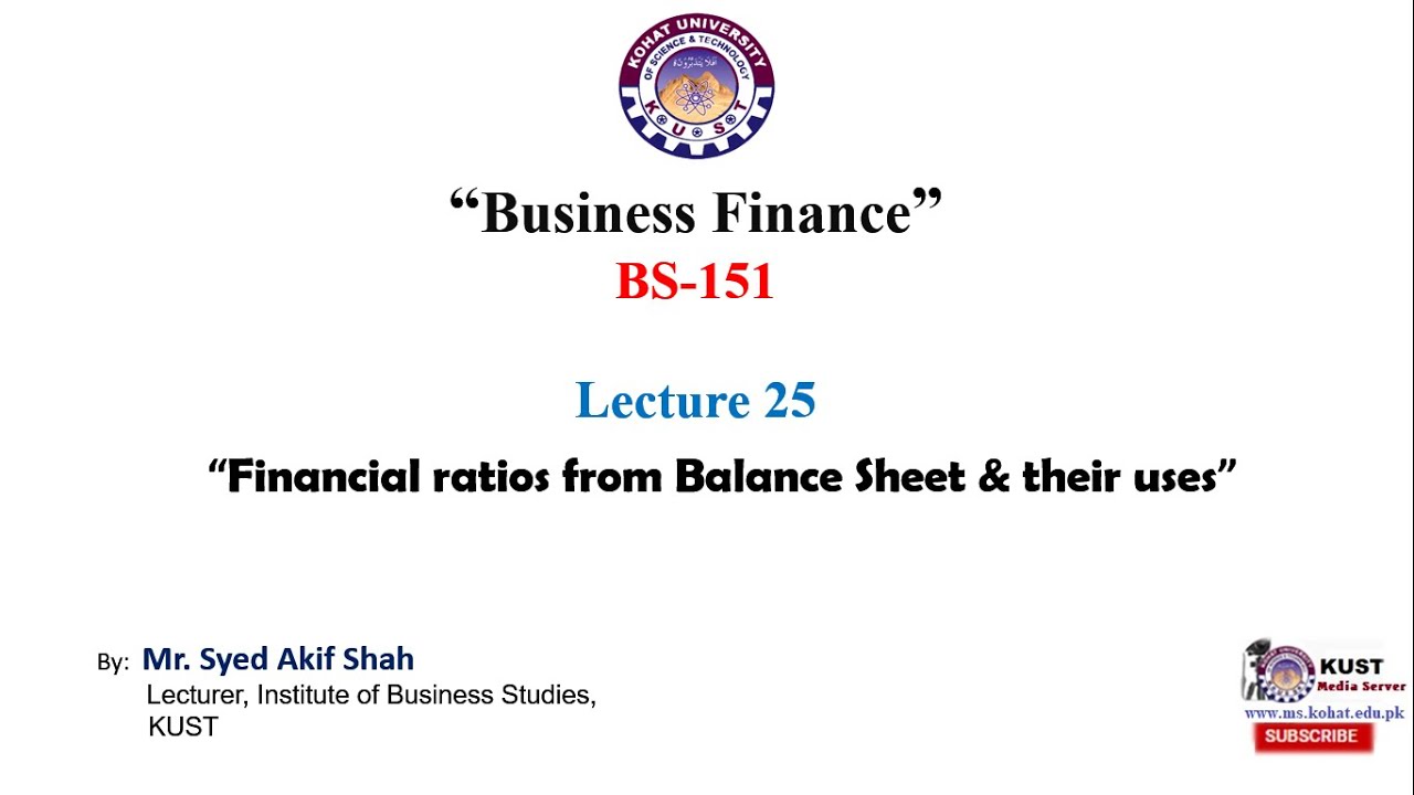 Financial Ratios from Balance Sheet and their Uses