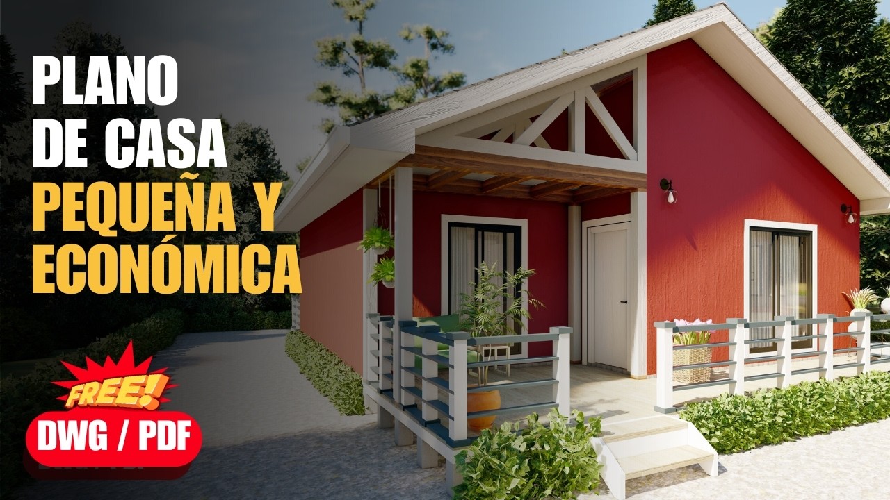 🏡 Plano de Casa Econ&oacute;mica - Gratis DWG / PDF