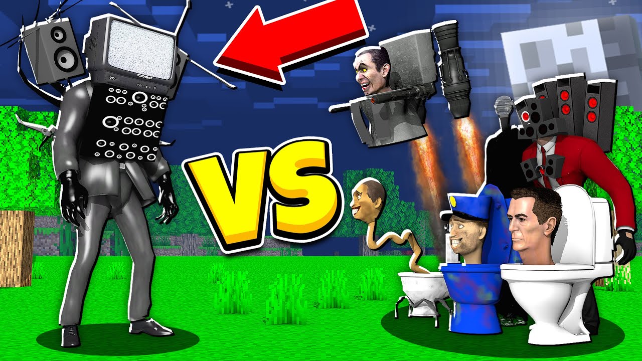 БОС ТИТАН ТВ МЕН ПРОТИВ ВСЕХ СКИБИДИ ТУАЛЕТОВ В МАЙНКРАФТ SKIBIDI TOILET МУЛЬТИК