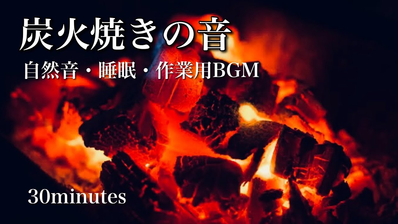 【ASMR】炭火焼きの音(30分) #作業用BGM