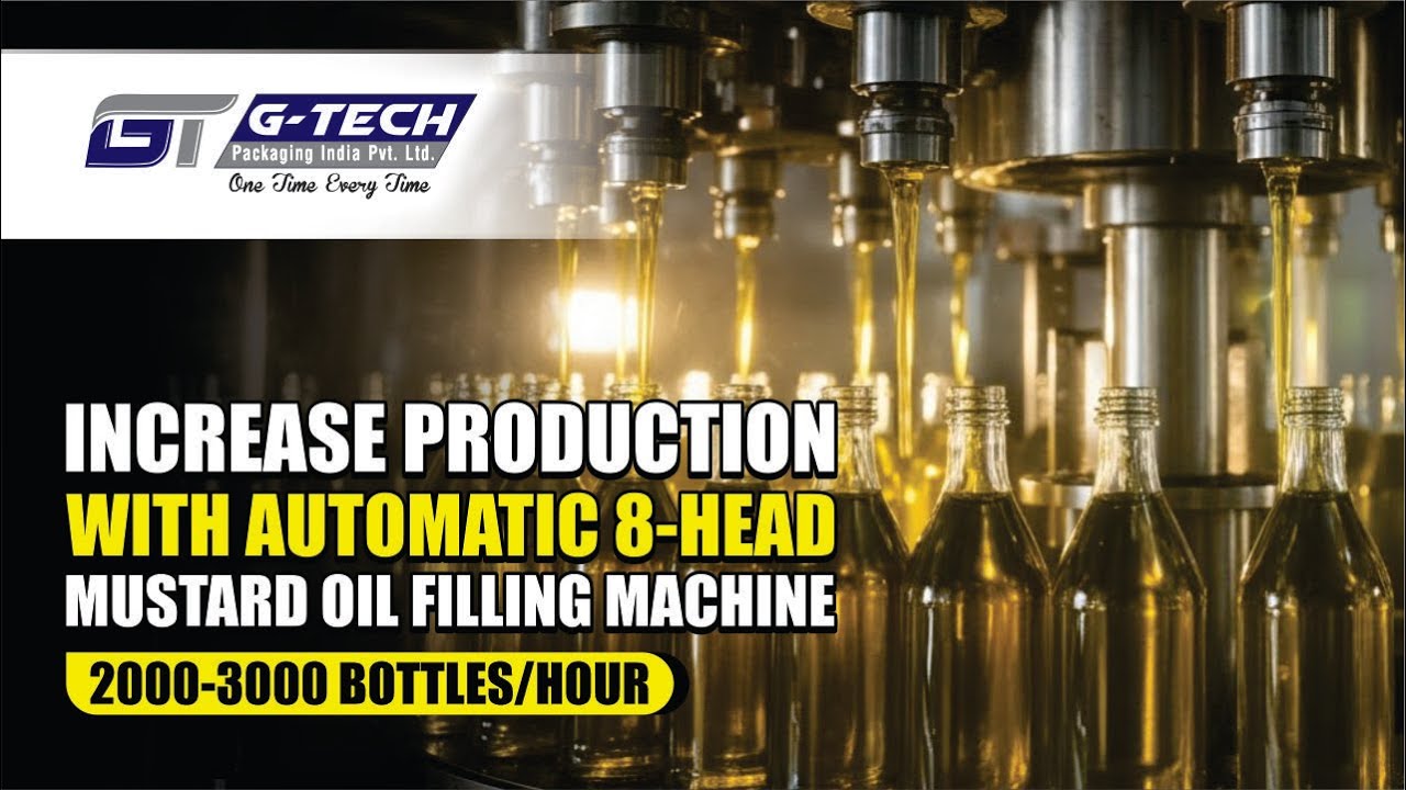 G-TECH 8-Head PLC Liquid Filling Machine | High-Speed Automatic Filling Solution | edible oil