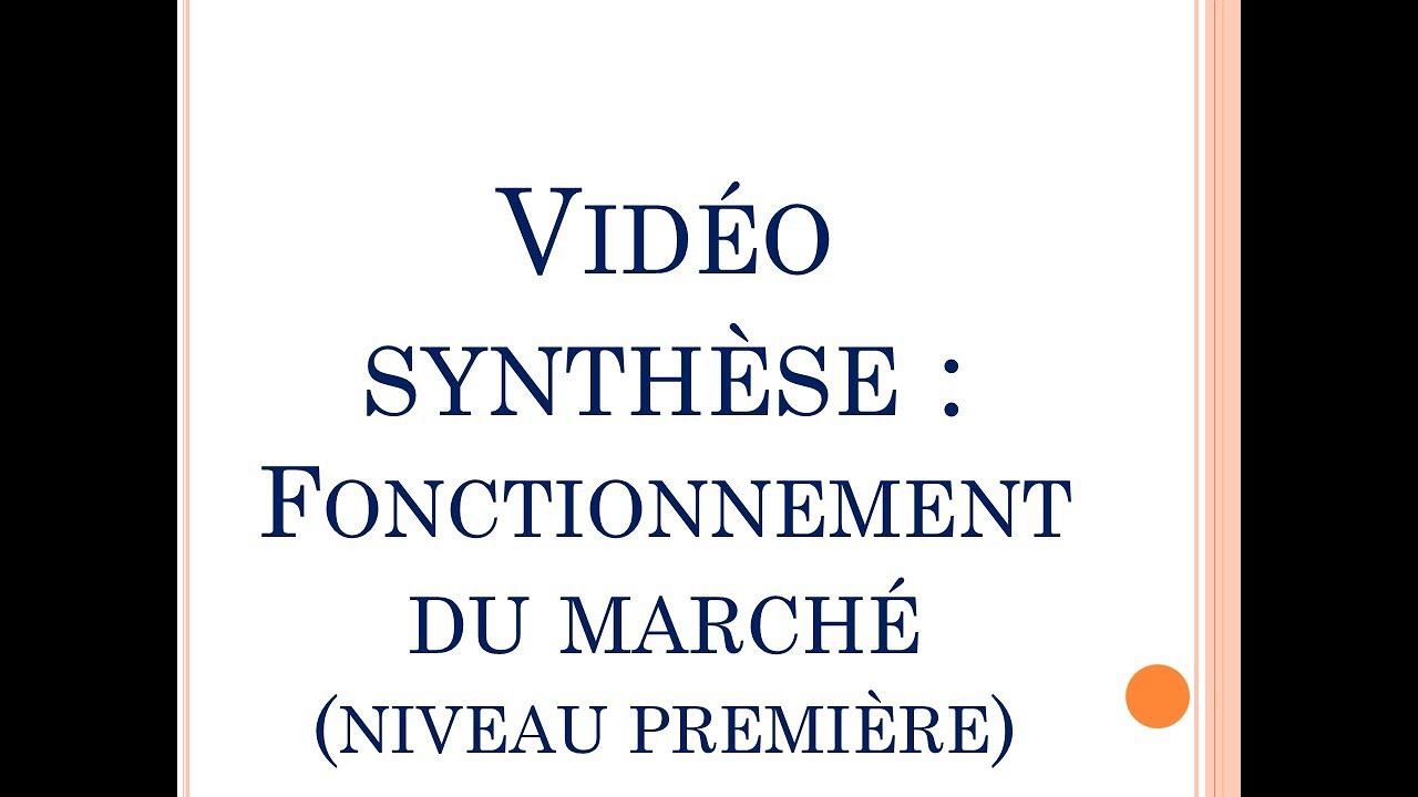 SES - Vidéo de synthèse du chapitre 