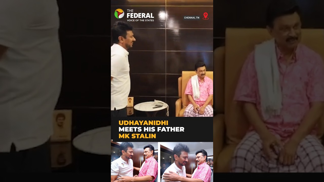 Udhayanidhi meets MK Stain after police inquiry | #shorts