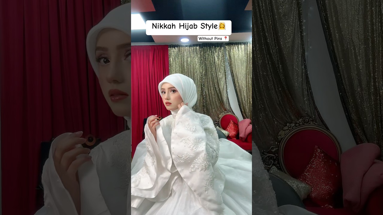 Here&rsquo;s how i styled my Hijab For Nikkah without using Pins_Full tutorial by Areeba_tahir_ #hijab