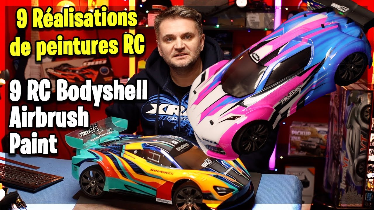 Réalisations de peintures de carrosseries RC à l'Aérographe par Tony RC