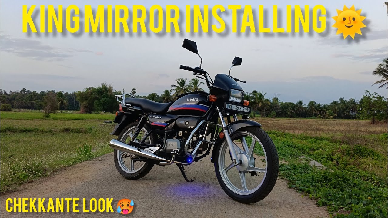 KING MIRROR INSTALLING VIDEO!!((chekkante look seen 😚🫶))#splendormodified #splendor 