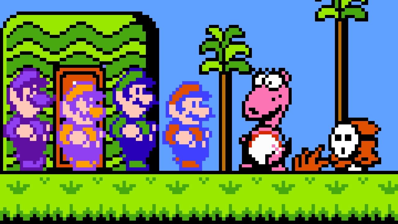 Super Mario Bros. 2 (NES) - Wario & Waluigi Playable. ᴴᴰ
