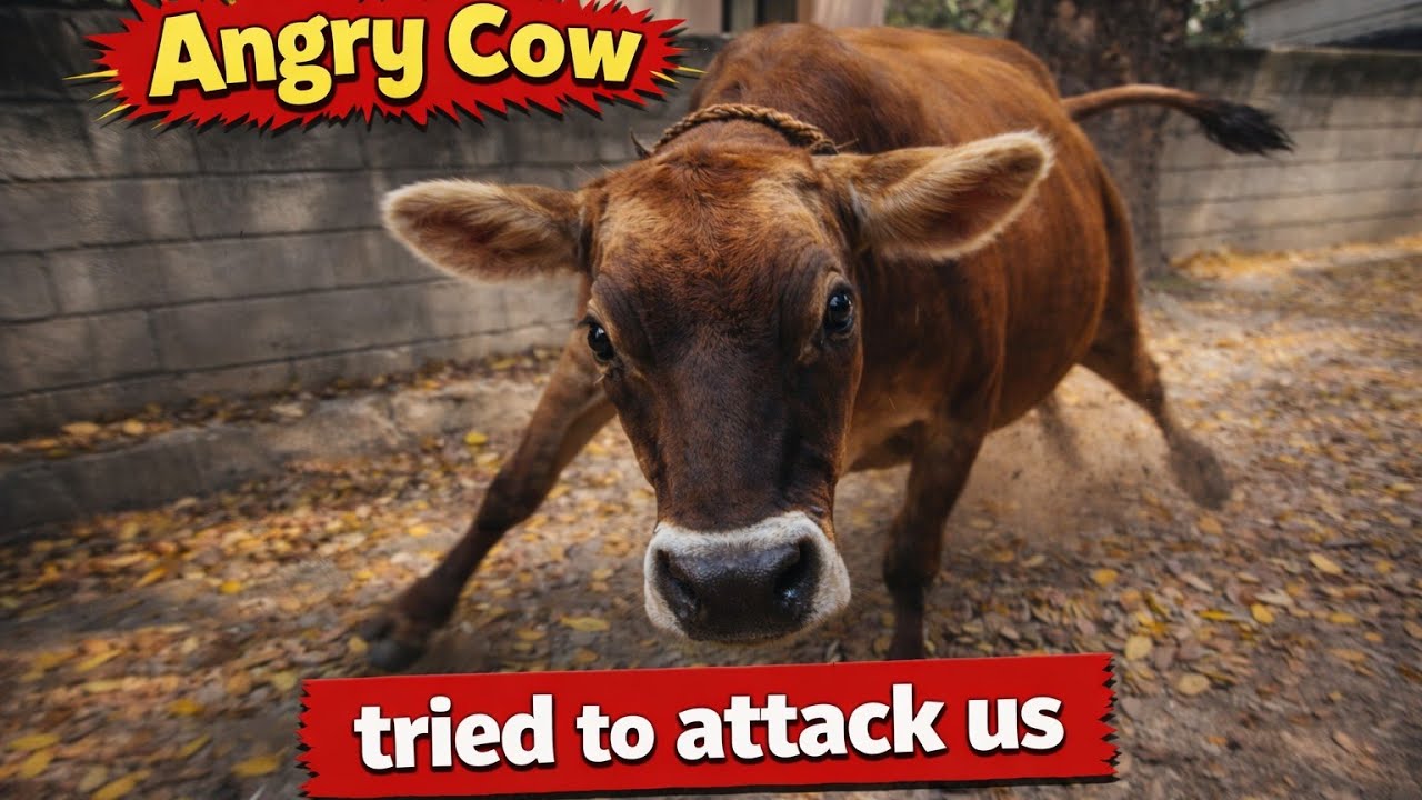 ಬೈಕ್‌ನಲ್ಲಿ ಮಾರ್ಕೆಟ್‌ಗೆ ಓದಾಗ ಗಲಾಟೆ | Furious Cow attack on us! 😰