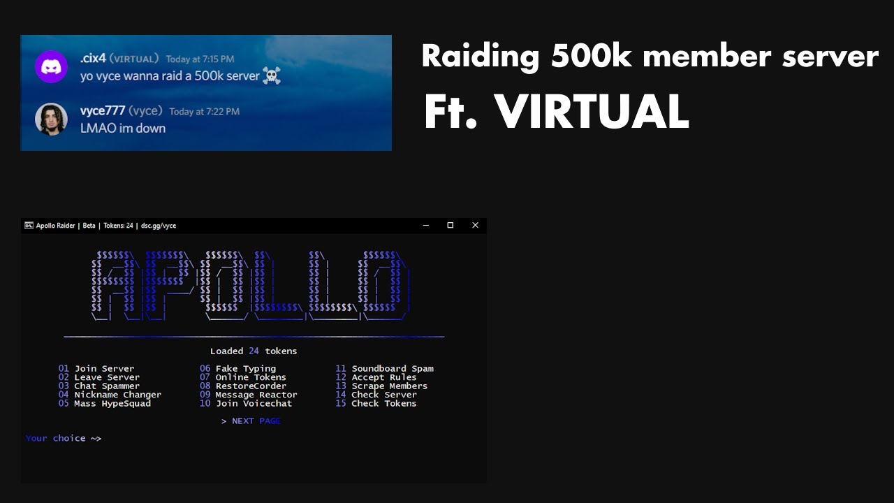 Raiding 500K MEMBER Server (.gg/vc) | ft. virtual