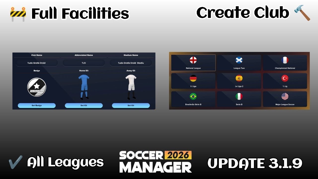 Создать Club Soccer Manager 2026. Полные возможности сохранения данных. Новое обновление v3.1.9.