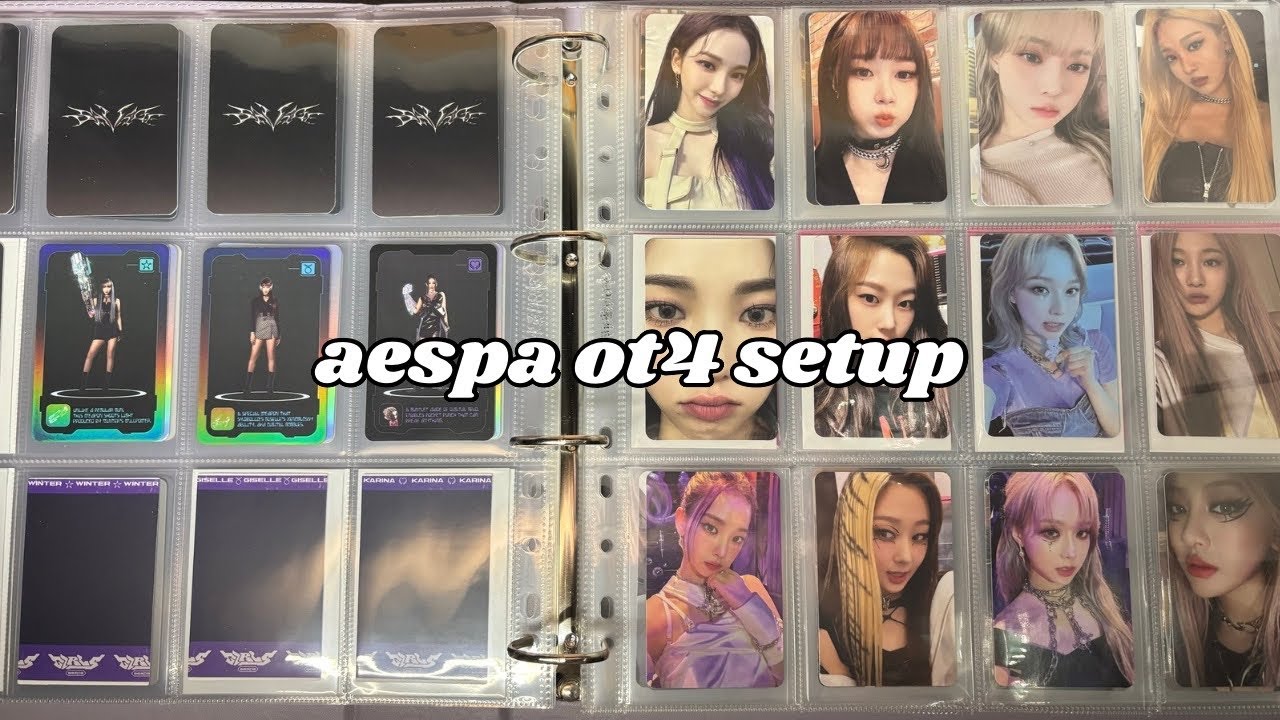 reorganizing my ot4 aespa collection! 4 pocket to 12 pocket binder