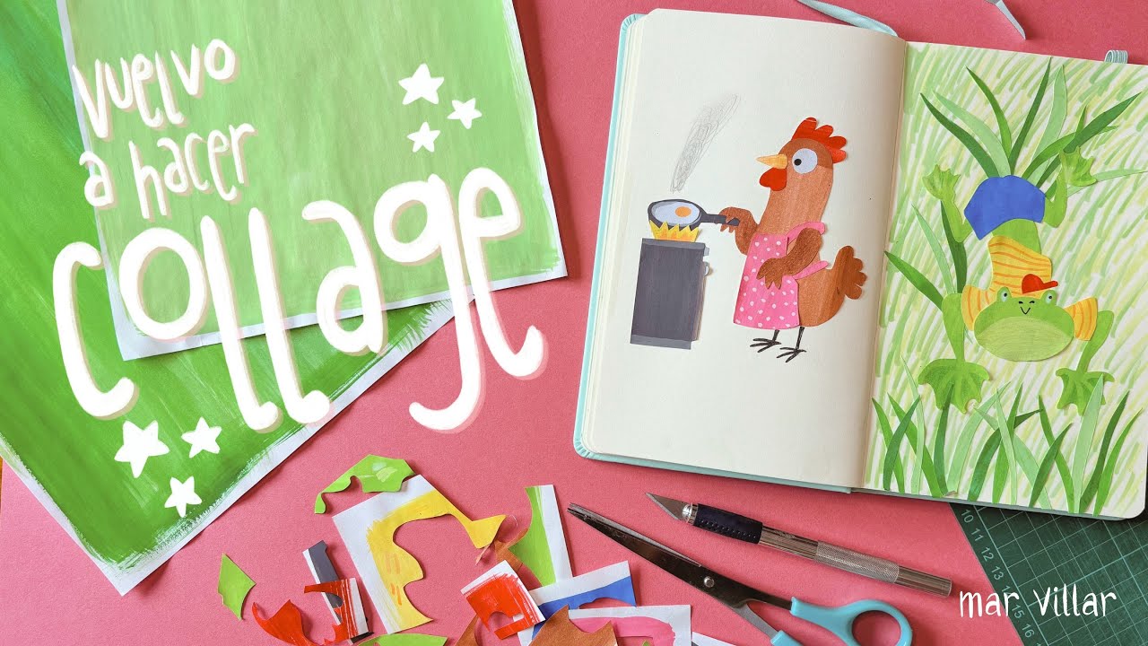 Hago ilustraciones con collage y papeles pintados de goauche - SPOILER: me divierto