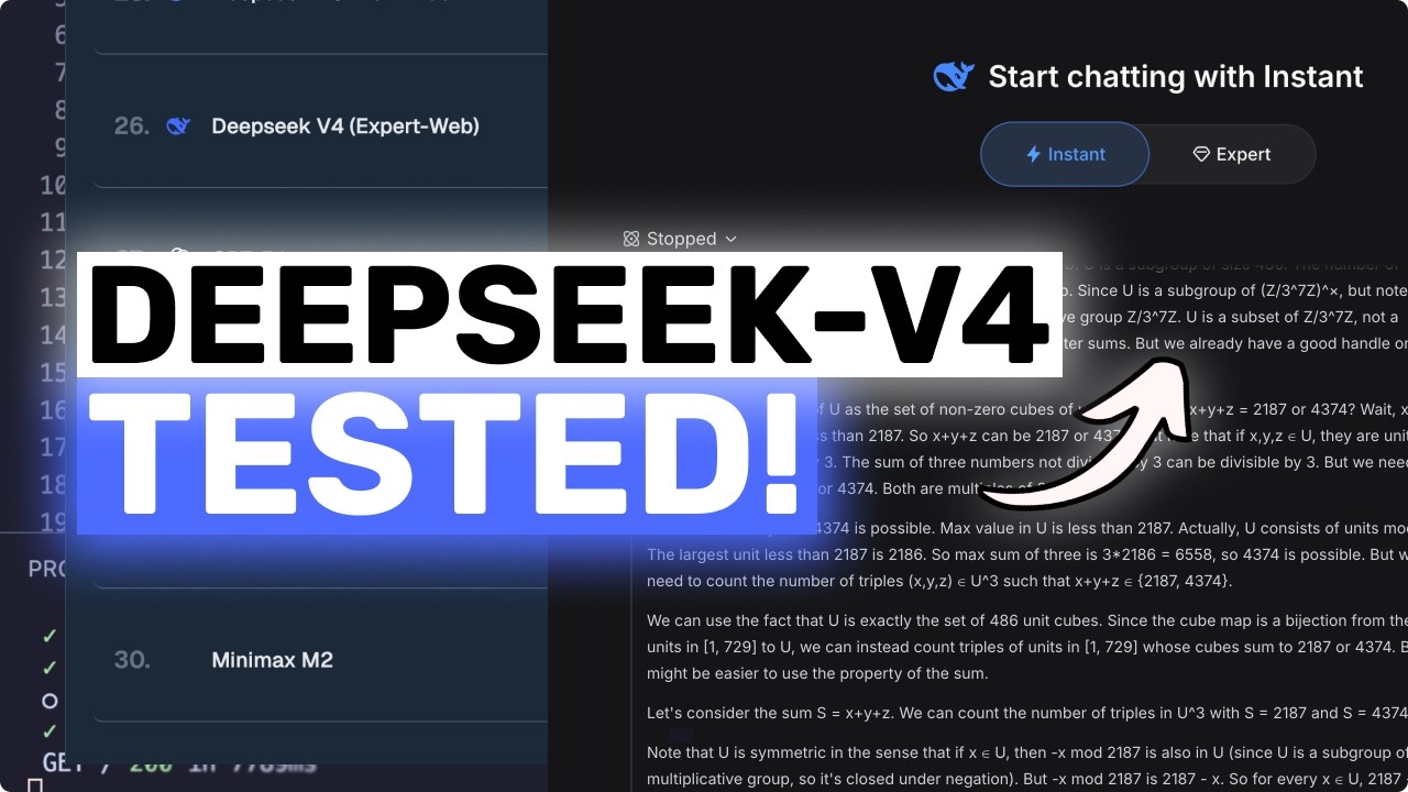 Deepseek V4 (полностью протестирован): Я только что получил доступ и протестировал Deepseek V4!!