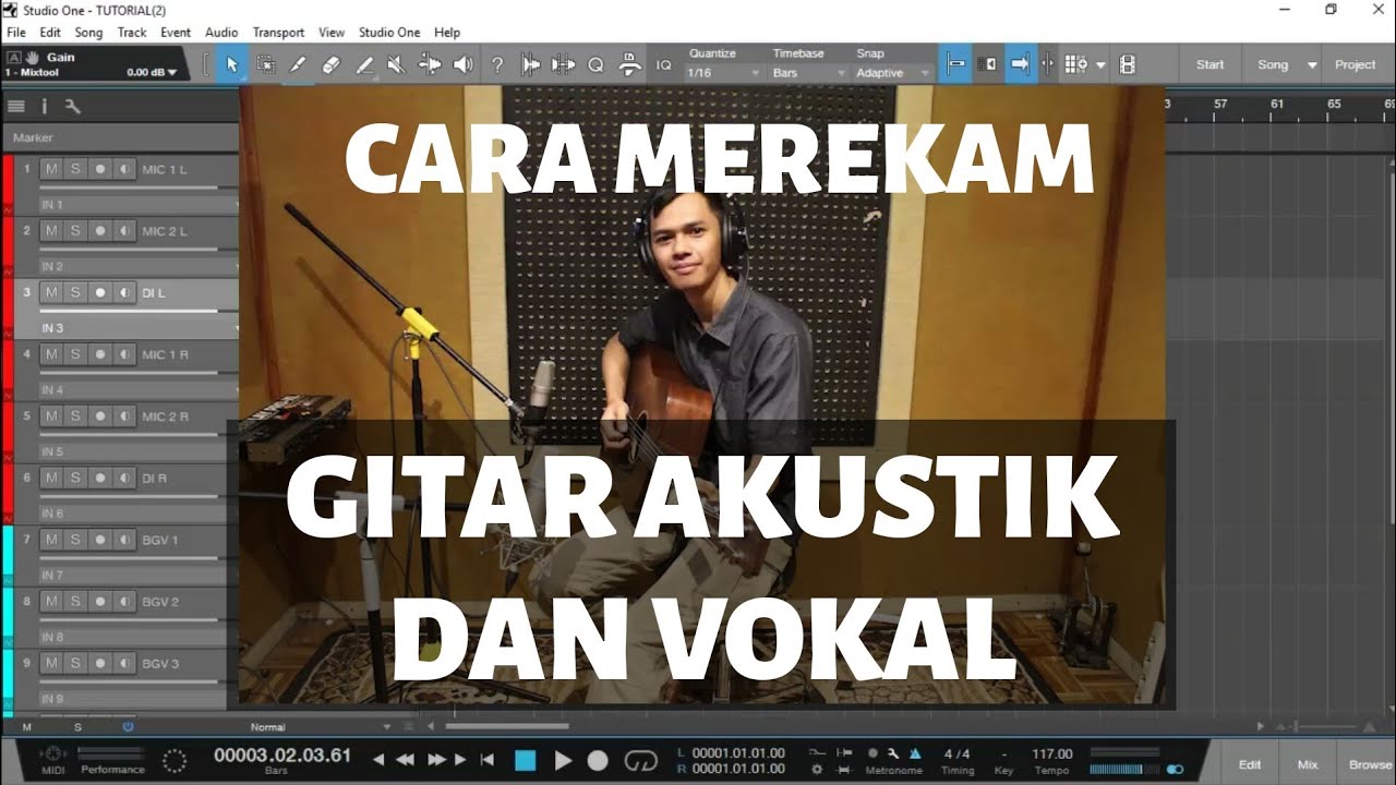Tutorial Cara merekam gitar akustik dan vokal di studio one (PART 3)