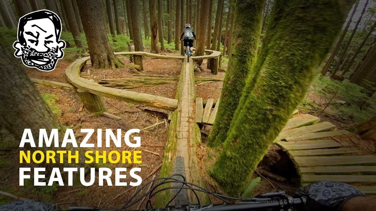 Езда на безумном и прекрасном горном велосипеде North Shore