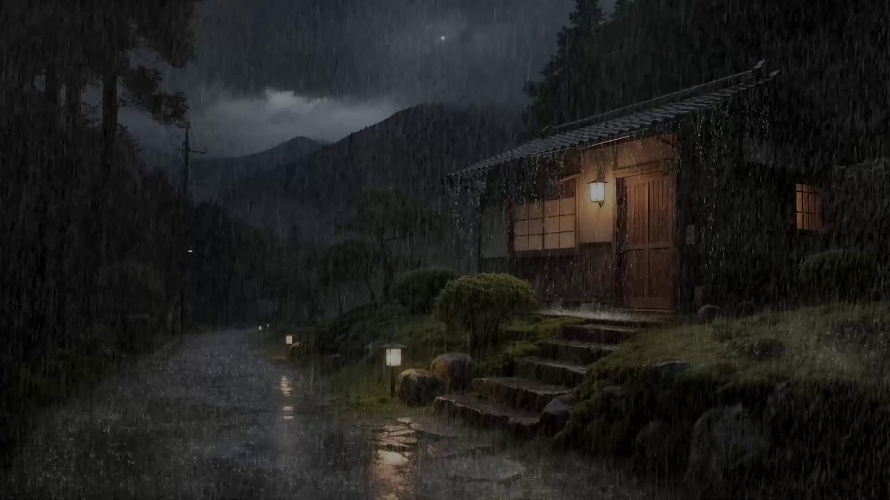 Let Peace Flow 🌧️ Rainfall Surrounding Cabin in Nature for Deep Sleep and Calm 😌