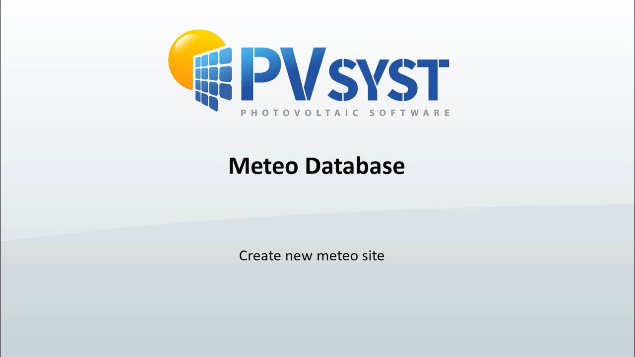 PVsyst 7 - Meteo 001 - Create a new meteo site