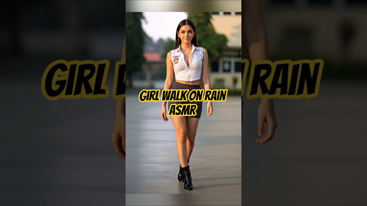 girl walk on rain | asmr rain | sound | #fyp #girl #walk #asmr #sound #shorts #viral #rain #thunder